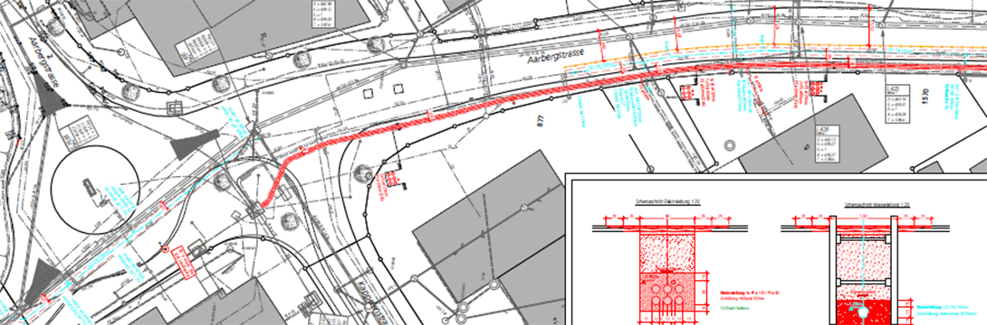 Lyss, Sanierung Werkleitungen Aarbergstrasse